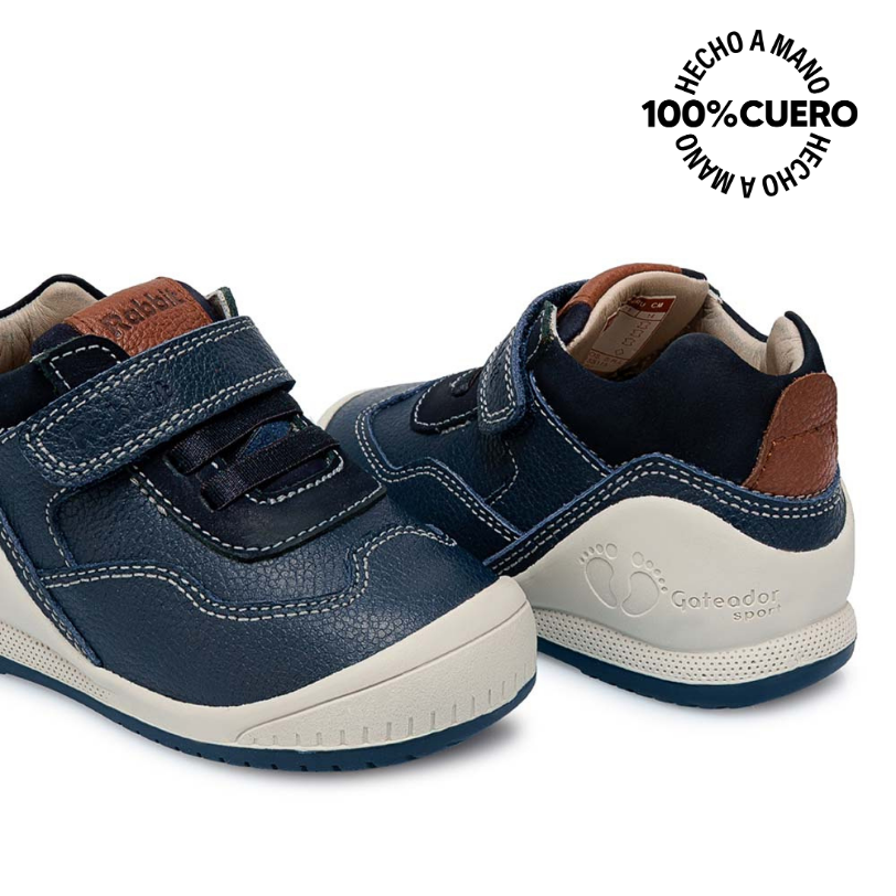 ZAPATO DERBY CASUAL ALEX-2513 AZUL RABBIT CUERO - 2