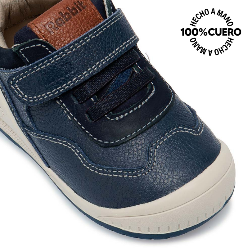 ZAPATO DERBY CASUAL ALEX-2513 AZUL RABBIT CUERO - 3