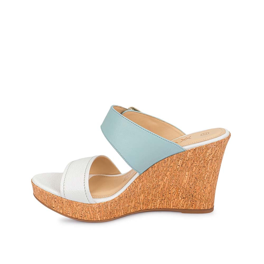 SANDALIA STRAP CASUAL ALE-2522B BLANCO/CELESTE VIALE CUERO - 2