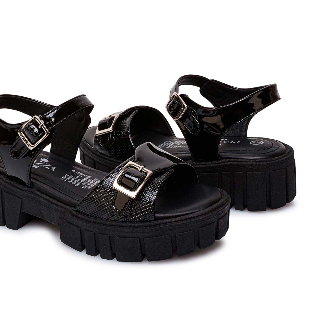 SANDALIA D'ORSAY CASUAL LIA-2602 NEGRO PIAZZA KIDS - 2
