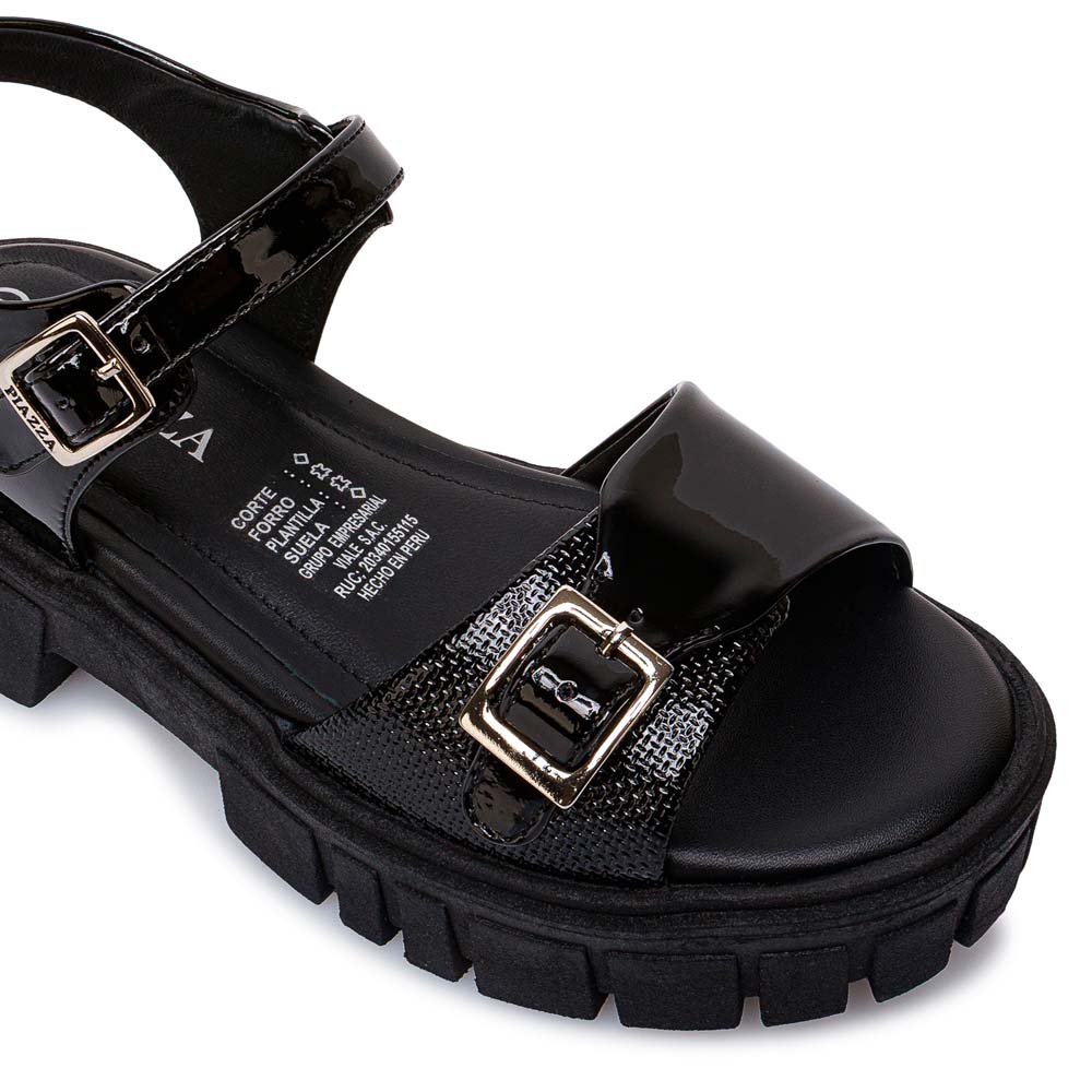 SANDALIA D'ORSAY CASUAL LIA-2602 NEGRO PIAZZA KIDS - 3