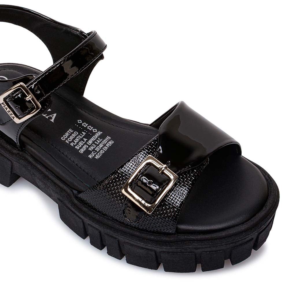 SANDALIA D'ORSAY CASUAL LIA-2602 NEGRO PIAZZA KIDS - 3