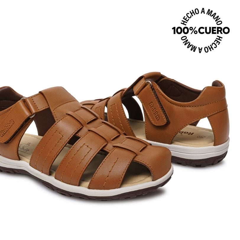 SANDALIA D'ORSAY CASUAL ANGEL-2619 MARRÓN H RABBIT CUERO - 2