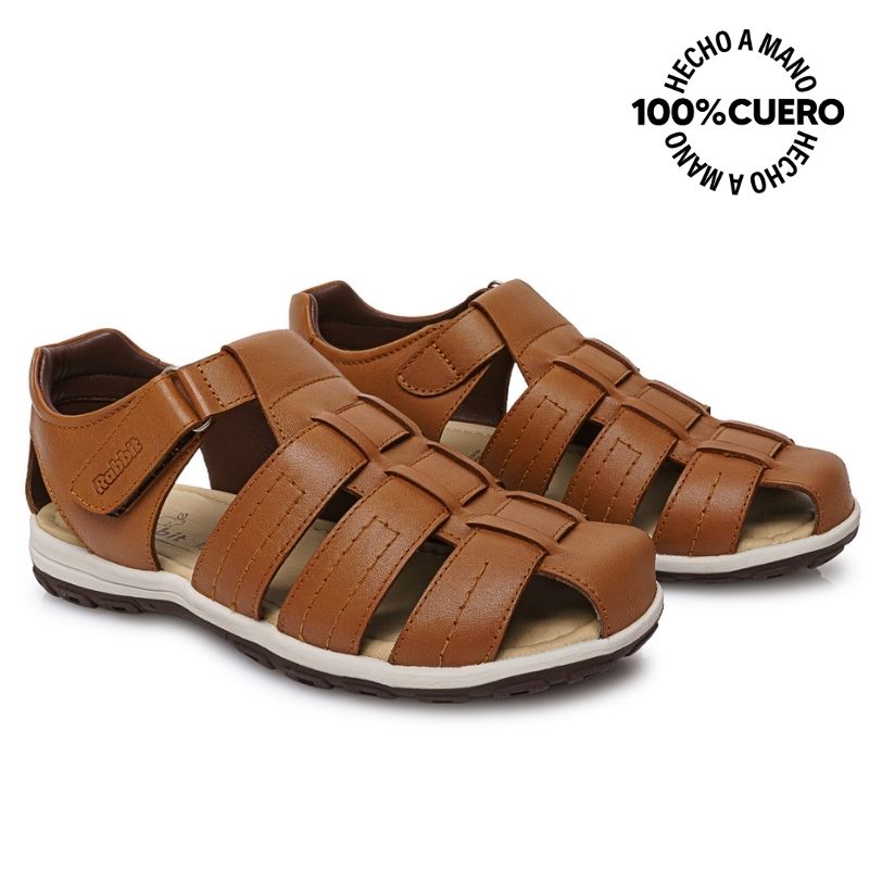 SANDALIA D'ORSAY CASUAL ANGEL-2619 MARRÓN H RABBIT CUERO - 4