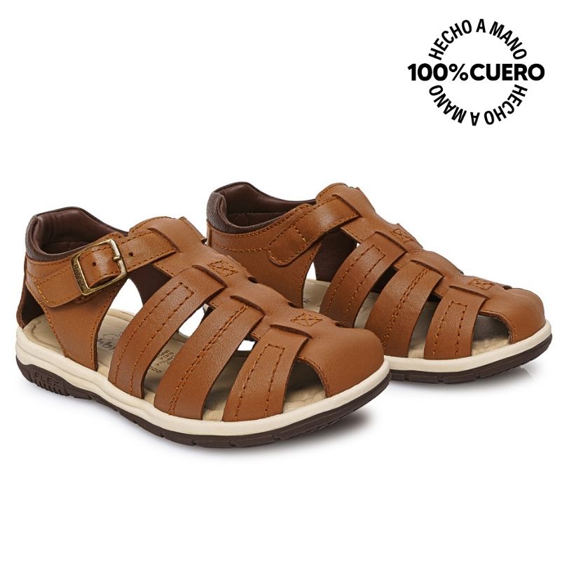 SANDALIA D'ORSAY CASUAL ANGEL-2613 MARRÓN RABBIT CUERO - 4
