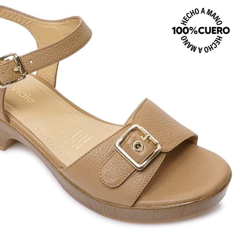 SANDALIA D'ORSAY CASUAL SOFI-2630 TRIGO VIALE CUERO - 3