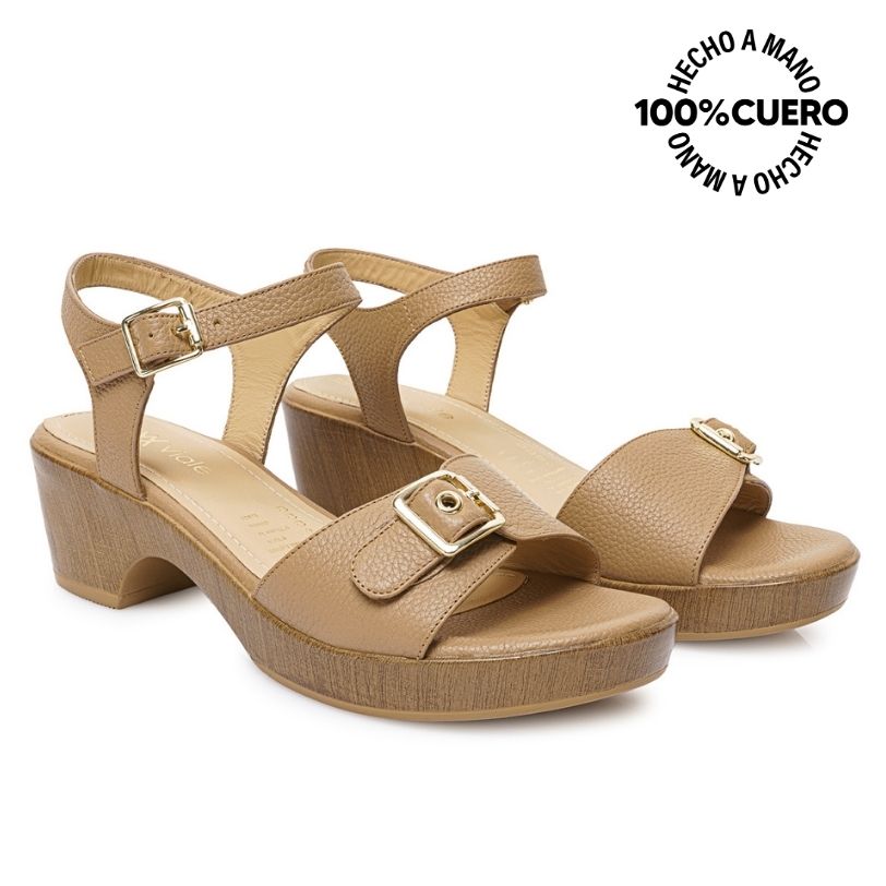 SANDALIA D'ORSAY CASUAL SOFI-2630 TRIGO VIALE CUERO - 4