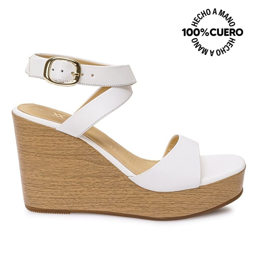 SANDALIA D'ORSAY CASUAL SOFI-2605 BLANCO VIALE CUERO - 1