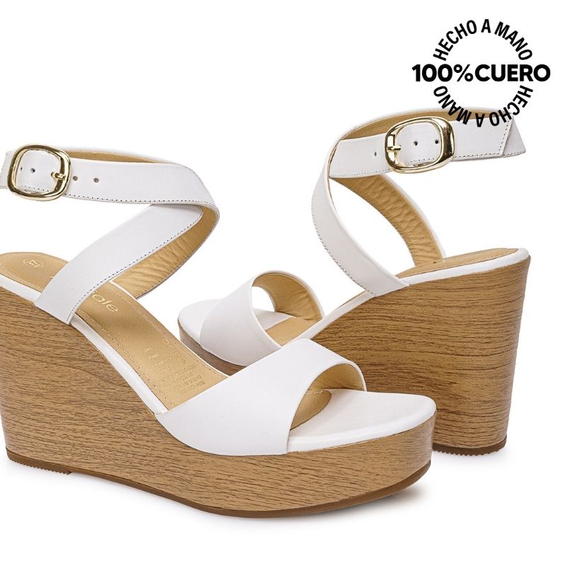SANDALIA D'ORSAY CASUAL SOFI-2605 BLANCO VIALE CUERO - 2