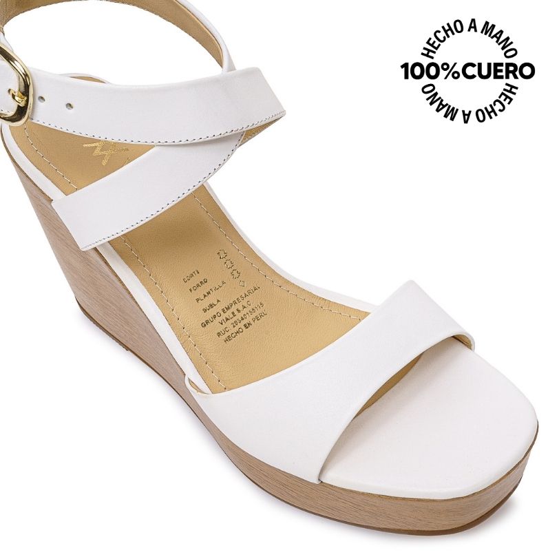 SANDALIA D'ORSAY CASUAL SOFI-2605 BLANCO VIALE CUERO - 3