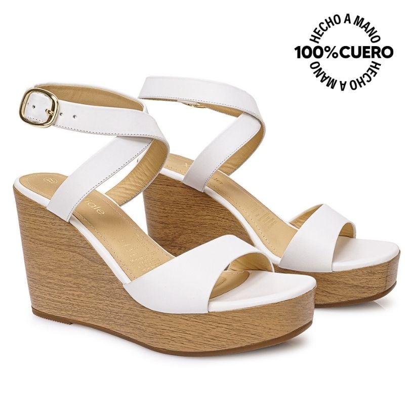 SANDALIA D'ORSAY CASUAL SOFI-2605 BLANCO VIALE CUERO - 4