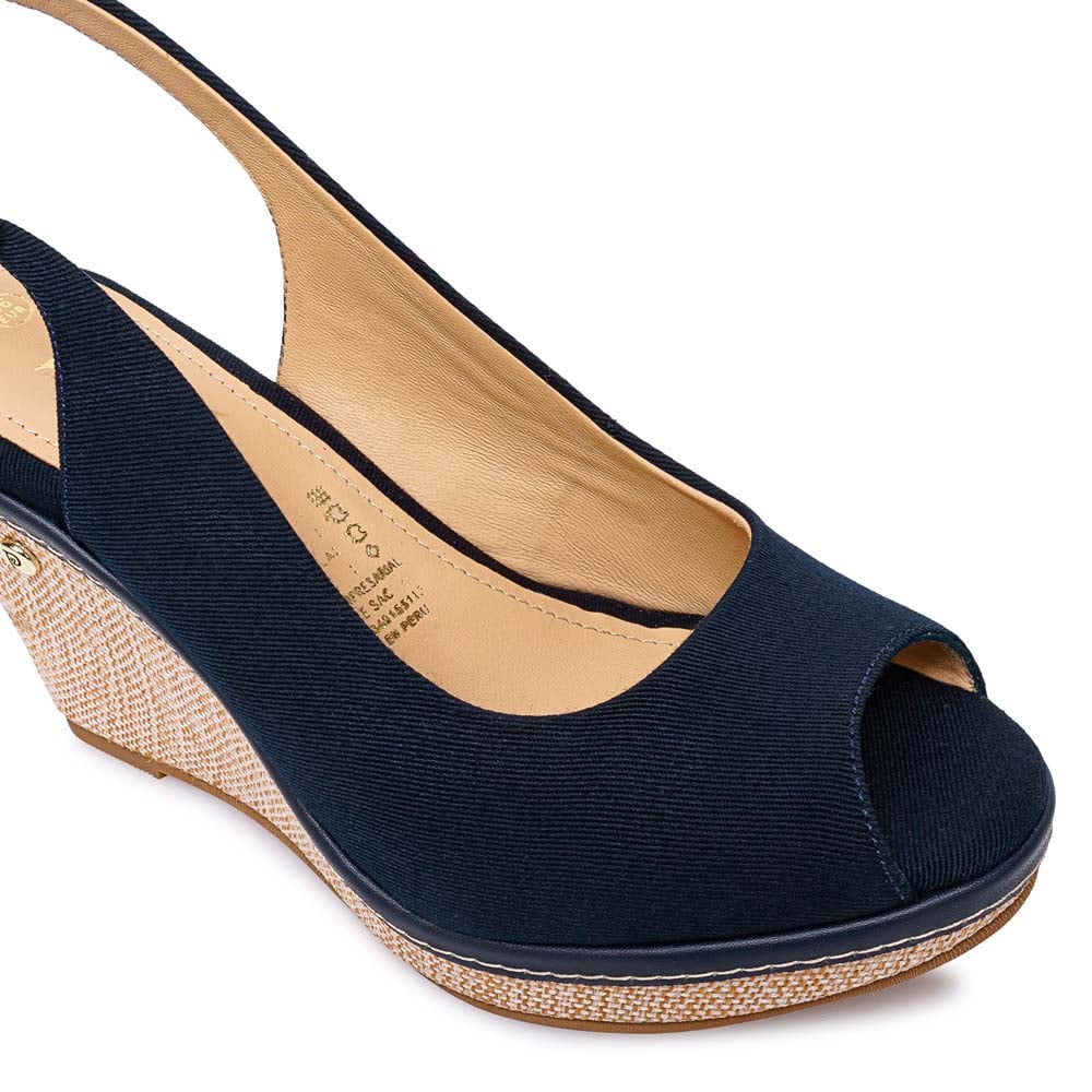 SANDALIA PEEP TOE CASUAL WAL-2614 AZUL PIAZZA - 3