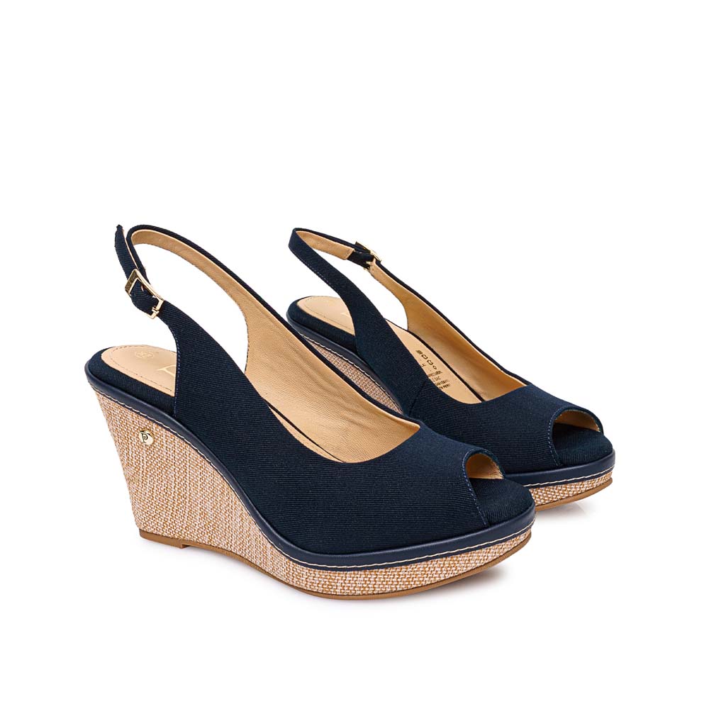 SANDALIA PEEP TOE CASUAL WAL-2614 AZUL PIAZZA - 4