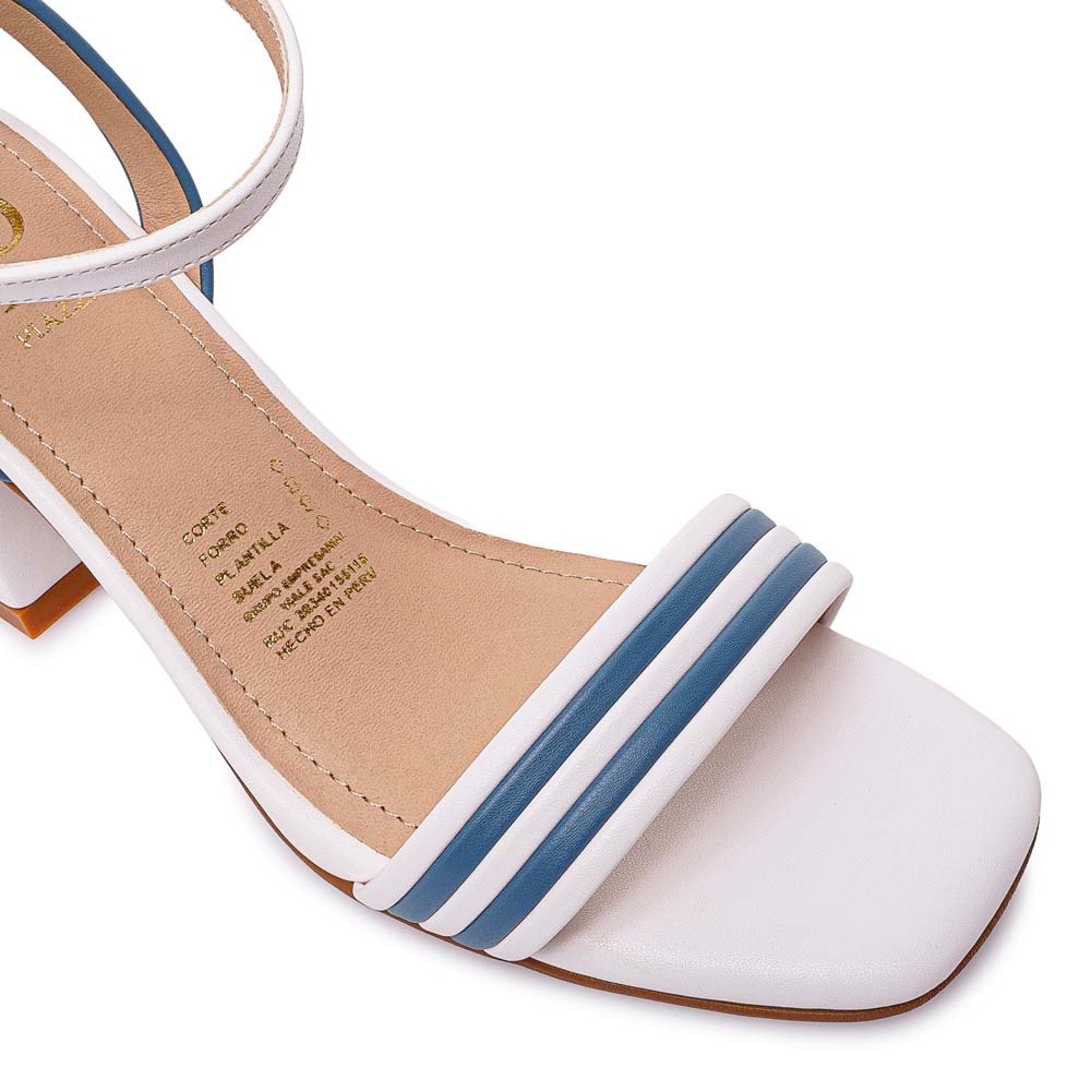 SANDALIA D'ORSAY CASUAL DON-2605 BLANCO/ACERO PIAZZA - 3