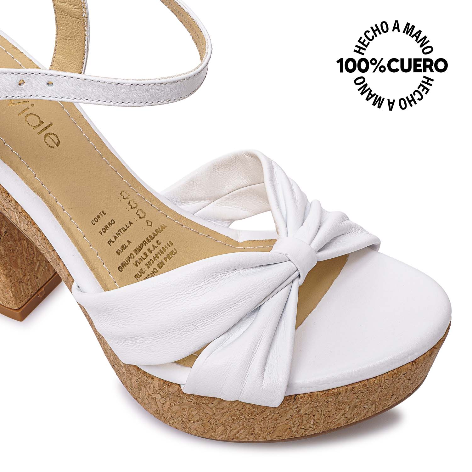 SANDALIA D'ORSAY CASUAL SOFI-2601 BLANCO VIALE CUERO - 3