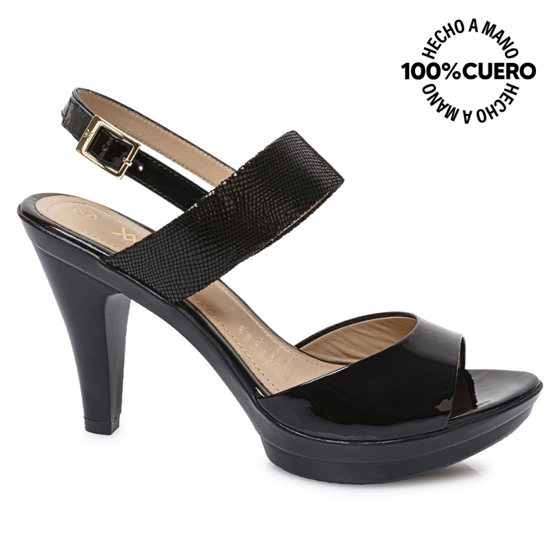 SANDALIA D'ORSAY CASUAL ALE-2601 NEGRO VIALE CUERO - 1
