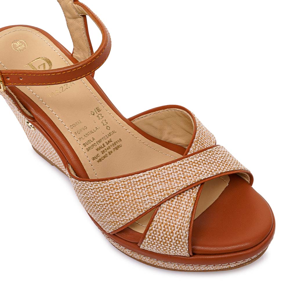 SANDALIA D'ORSAY CASUAL WAL-2609 HUESO/NATURAL PIAZZA - 3
