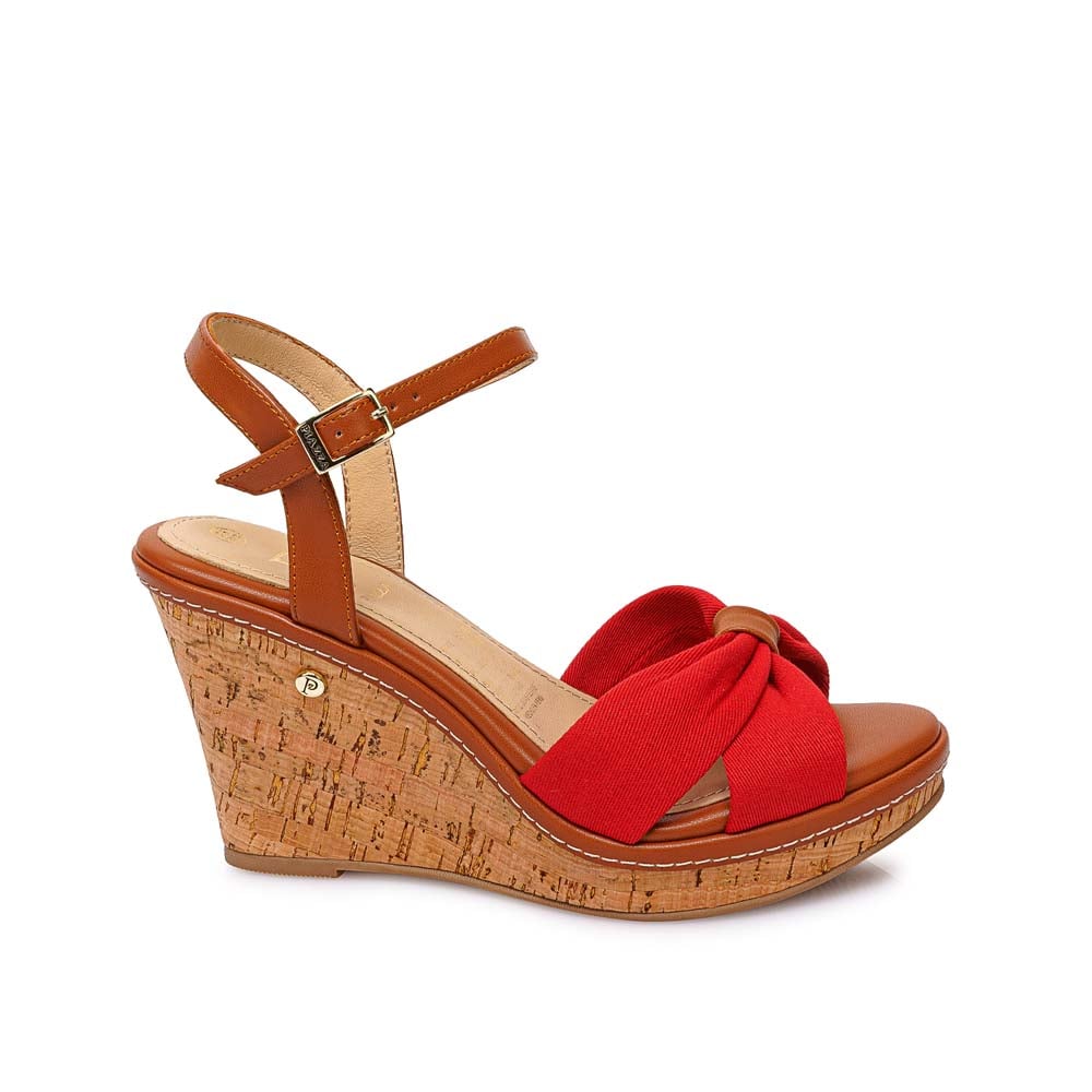 SANDALIA D'ORSAY CASUAL WAL-2612 ROJO/NATURAL PIAZZA - 1