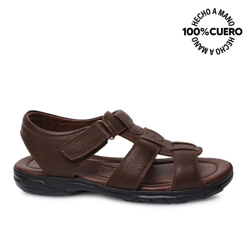 SANDALIA FRANCISCANA CASUAL ANGELO-2607 MARRON VIALE HOMME - 1