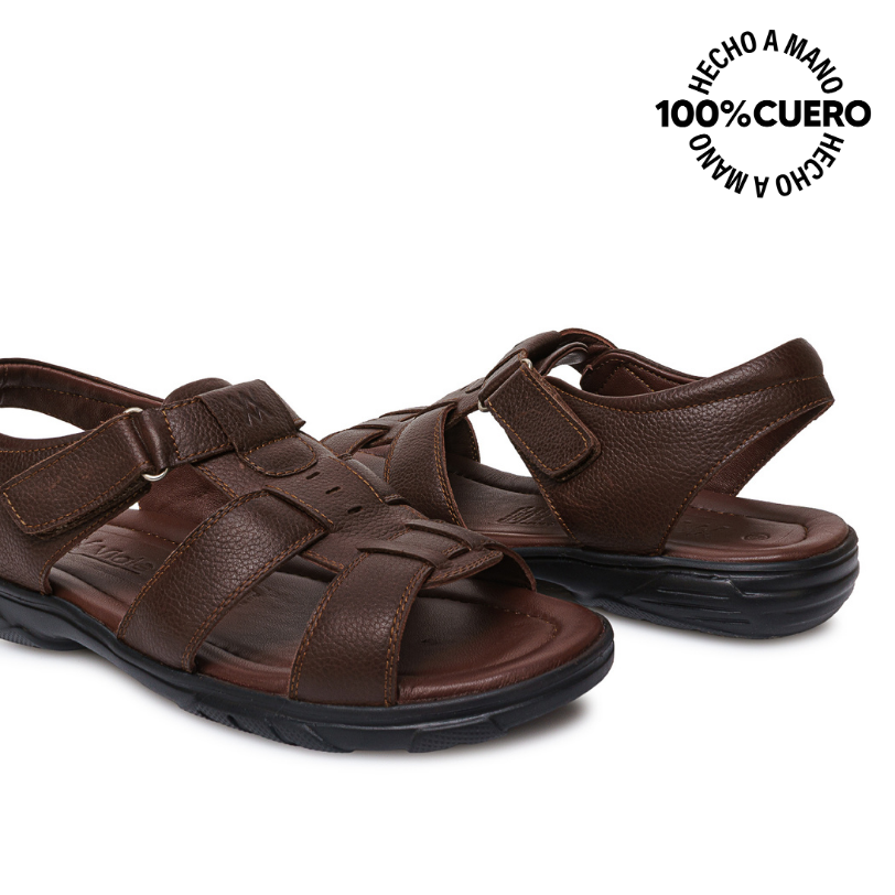 SANDALIA FRANCISCANA CASUAL ANGELO-2607 MARRON VIALE HOMME - 2