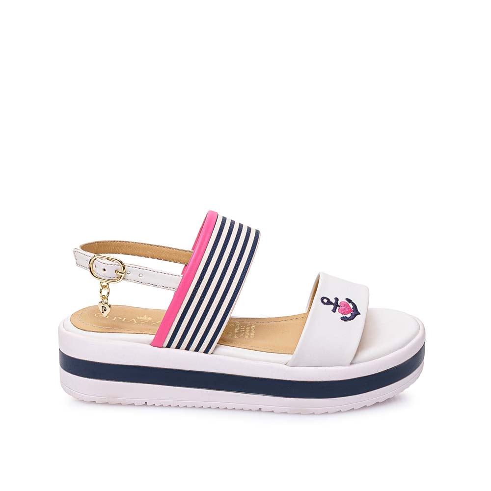 SANDALIA D'ORSAY CASUAL YADIRA-2602 BLANCO/AZUL PIAZZA KIDS - 1