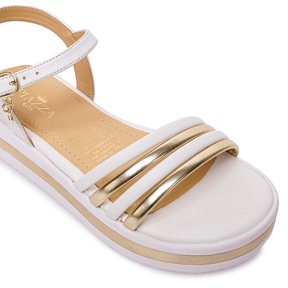 SANDALIA D'ORSAY CASUAL YADIRA-2603 HUESO/DORADO PIAZZA KIDS - 3
