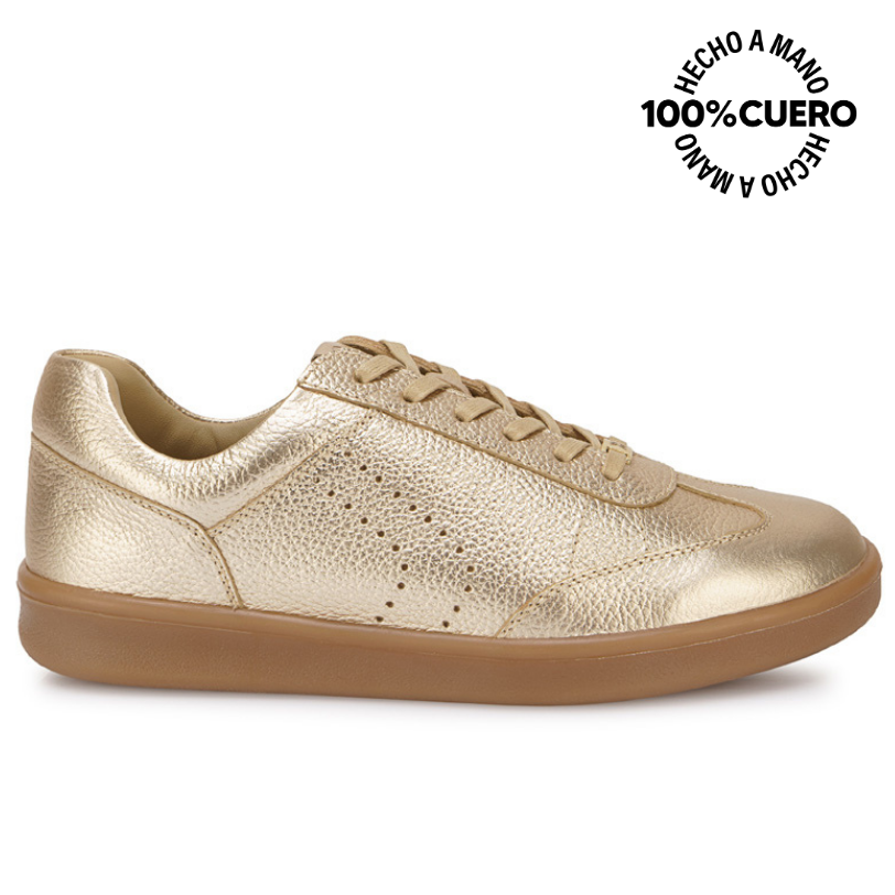 ZAPATILLA CASUAL CATA-2601 CHAMPAGNE VIALE CUERO - 1