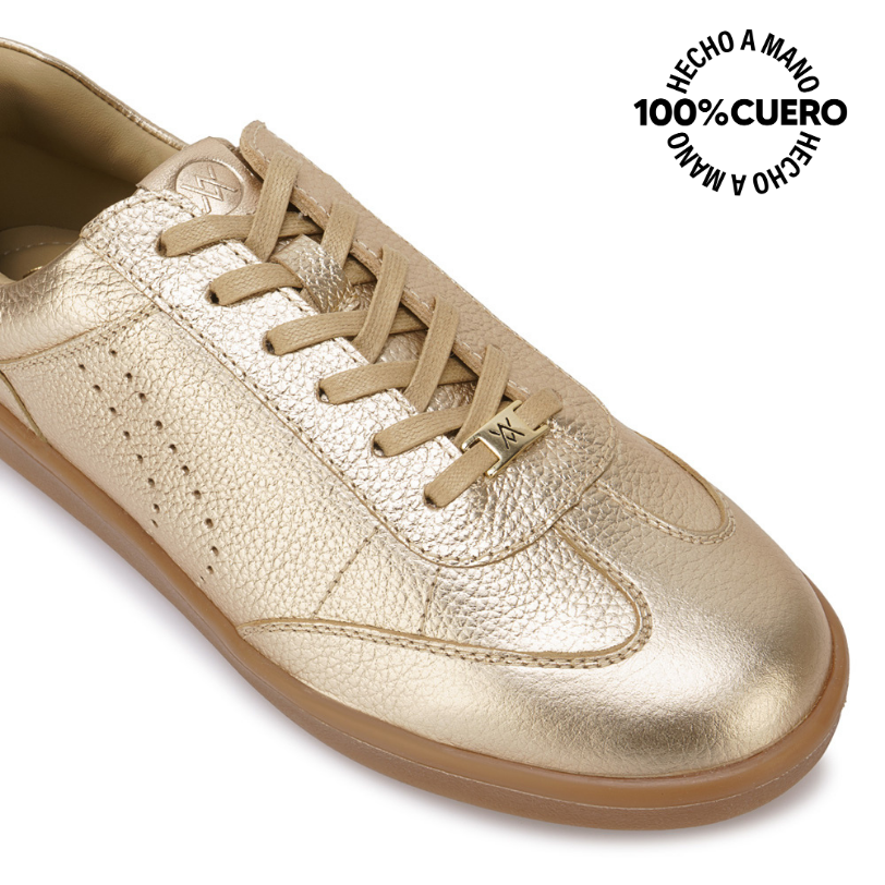 ZAPATILLA CASUAL CATA-2601 CHAMPAGNE VIALE CUERO - 3