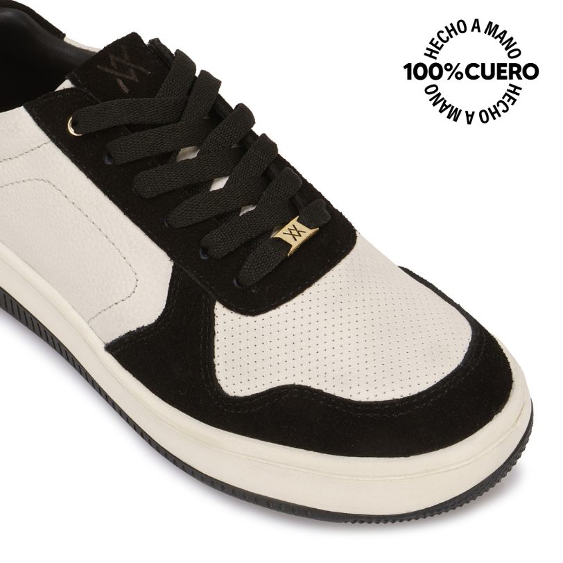 ZAPATILLA CASUAL TERI-2650 BLAN/NEG VIALE CUERO - 3