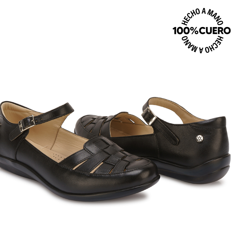 ZAPATO CANASTA CASUAL DK-2601 NEGRO VIALE CUERO - 2