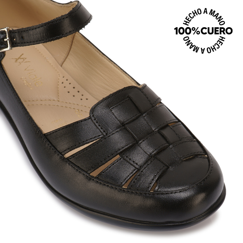 ZAPATO CANASTA CASUAL DK-2601 NEGRO VIALE CUERO - 3