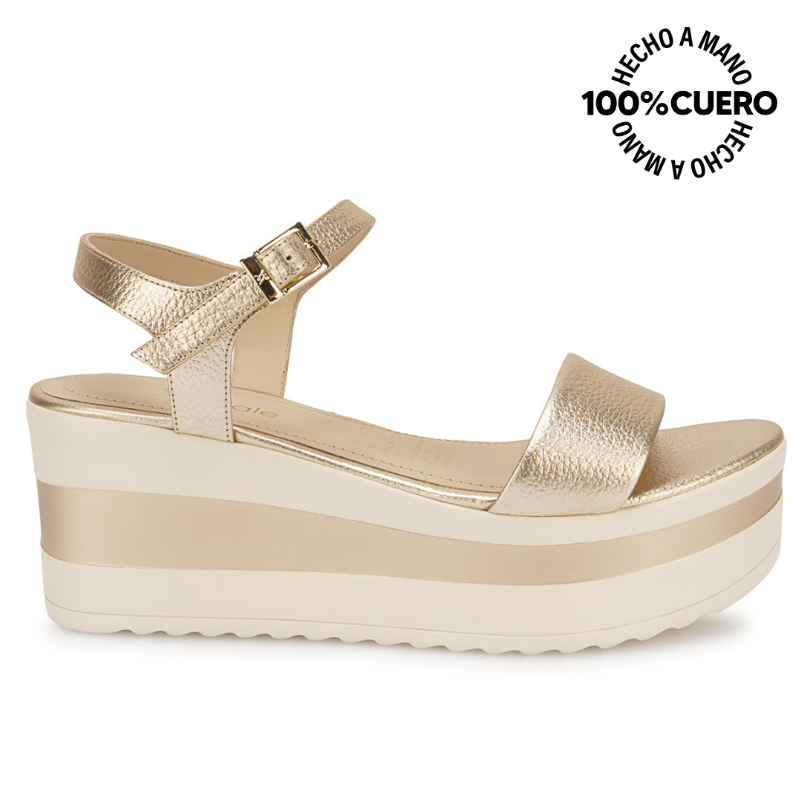 SANDALIA D'ORSAY CASUAL DAYA-2607 CHAMPAGNE VIALE CUERO - 1
