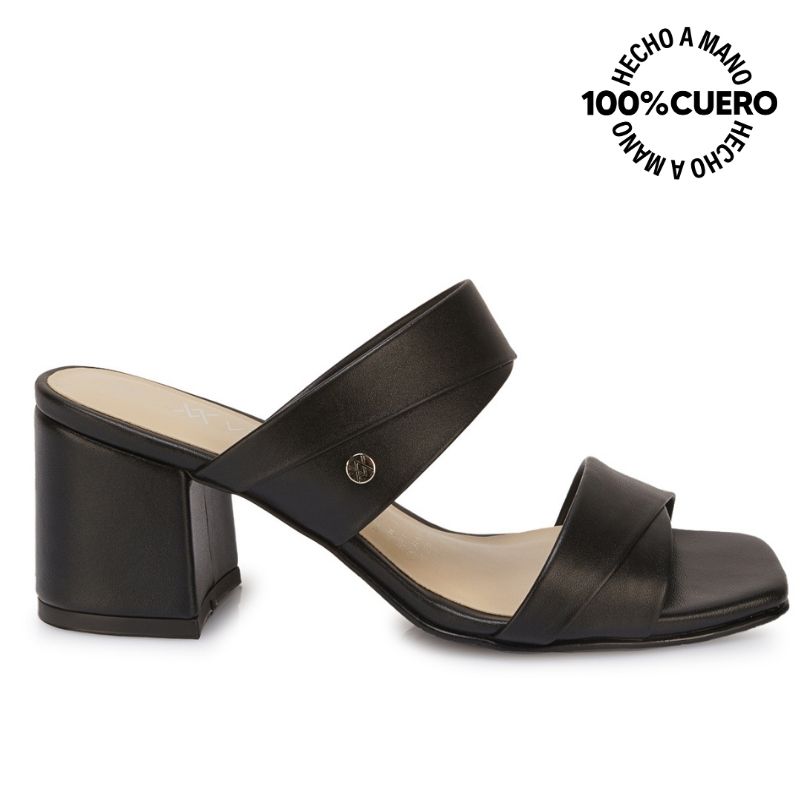 SANDALIA STRAP CASUAL TATI-2602 NEGRO VIALE CUERO - 1