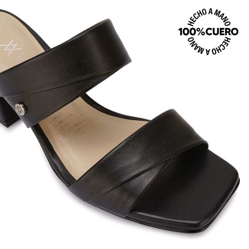SANDALIA STRAP CASUAL TATI-2602 NEGRO VIALE CUERO - 3