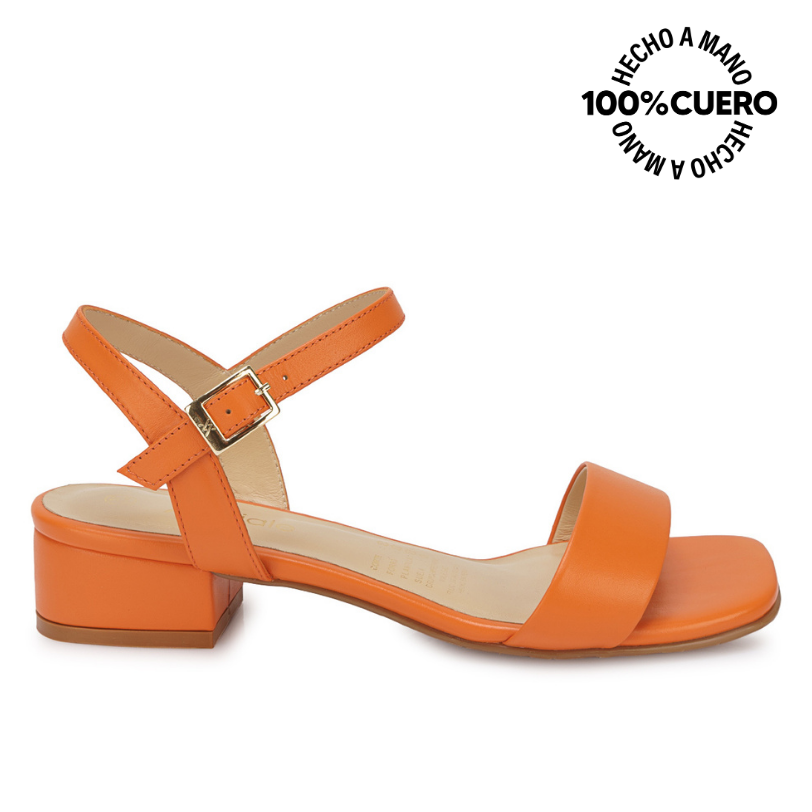 SANDALIA D'ORSAY CASUAL TATI-2610 NARANJA VIALE CUERO - 1