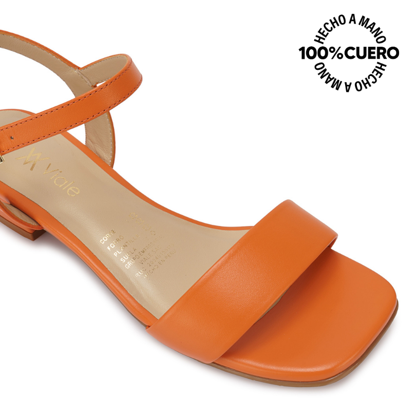 SANDALIA D'ORSAY CASUAL TATI-2610 NARANJA VIALE CUERO - 3