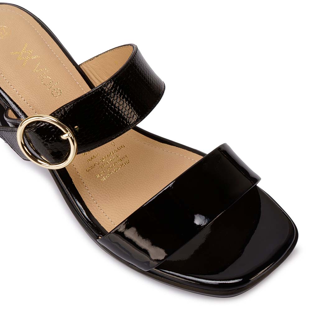 SANDALIA STRAP CASUAL LINDA-2607 NEGRO VIALE CUERO - 3