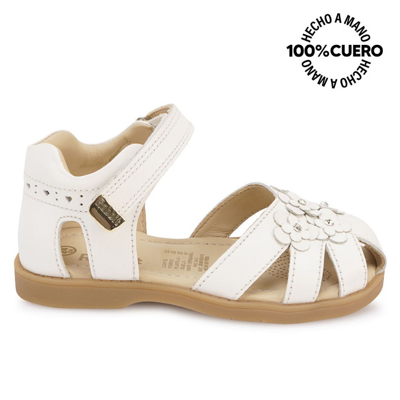 SANDALIA D'ORSAY CASUAL MIA-2602 BLANCO RABBIT CUERO - 1