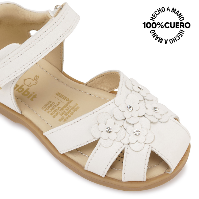 SANDALIA D'ORSAY CASUAL MIA-2602 BLANCO RABBIT CUERO - 3
