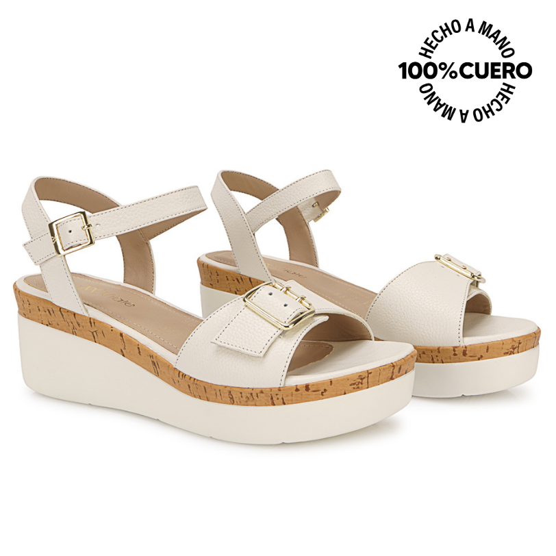 SANDALIA D'ORSAY CASUAL ALE-2615 BLANCO SOF VIALE CUERO - 4