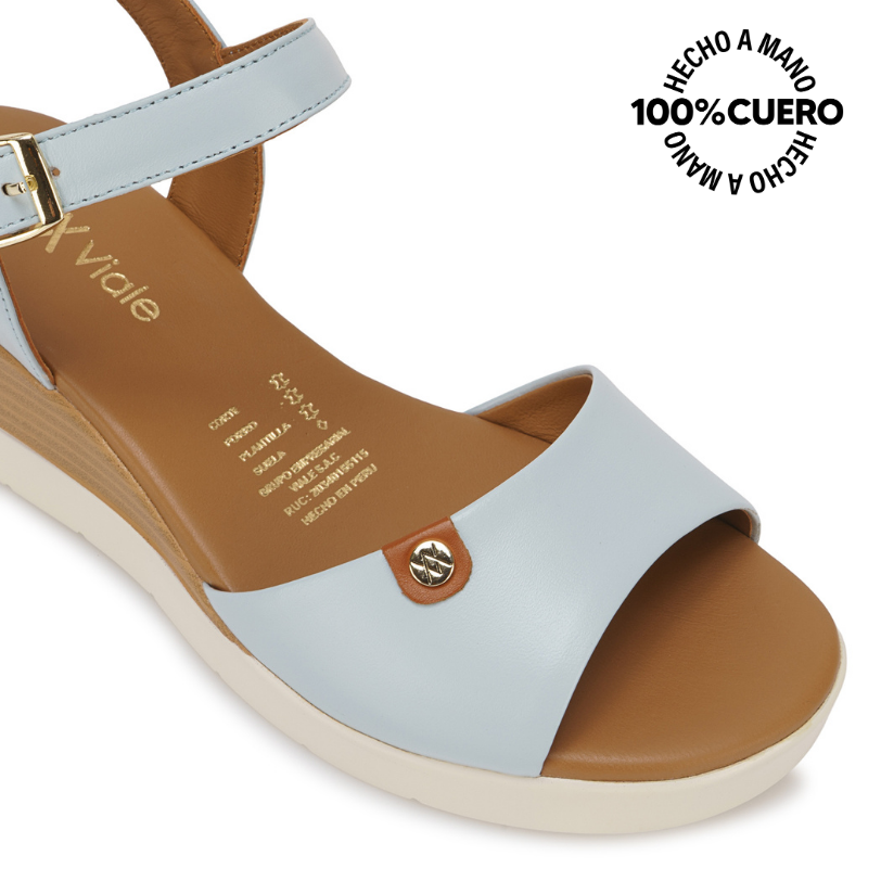 SANDALIA D'ORSAY CASUAL TASTE-2601 CELESTE VIALE CUERO - 4
