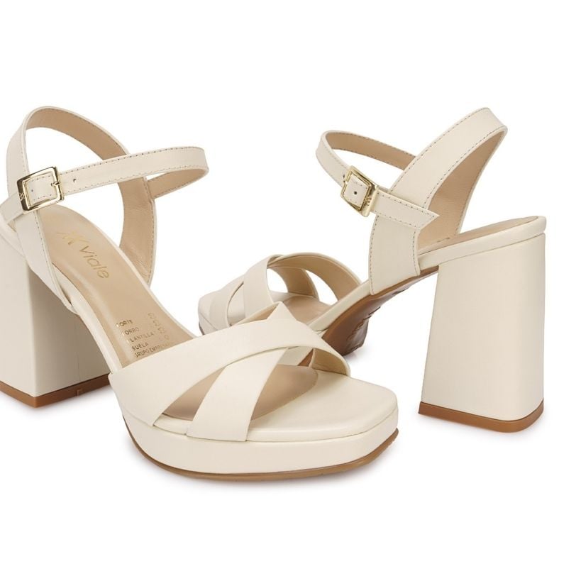 SANDALIA D'ORSAY CASUAL TATI-2605 HUESO VIALE CUERO - 2
