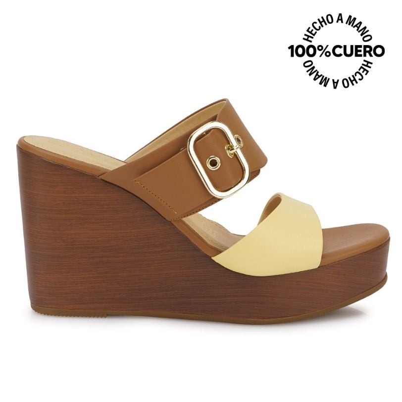 SANDALIA SLIDE CASUAL SOFI-2604 MOCCA VIALE CUERO - 2