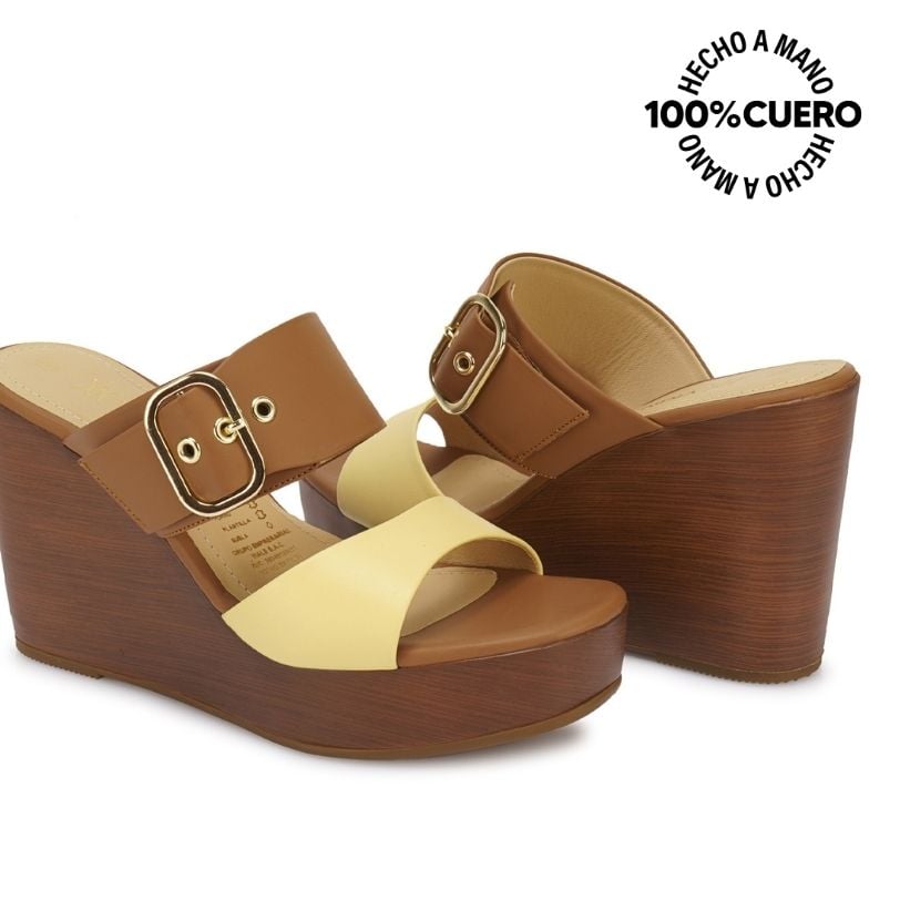 SANDALIA SLIDE CASUAL SOFI-2604 MOCCA VIALE CUERO - 3