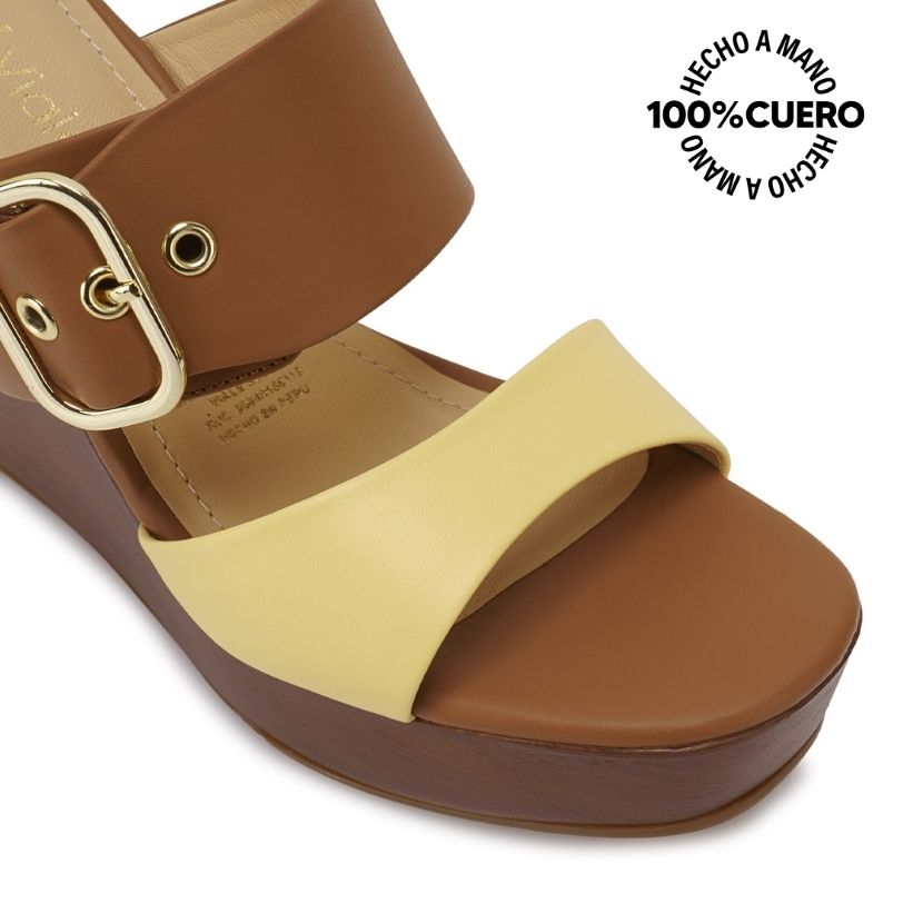 SANDALIA SLIDE CASUAL SOFI-2604 MOCCA VIALE CUERO - 4