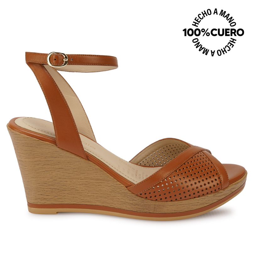 SANDALIA D'ORSAY CASUAL DAYA-2603 NATURAL VIALE CUERO - 1