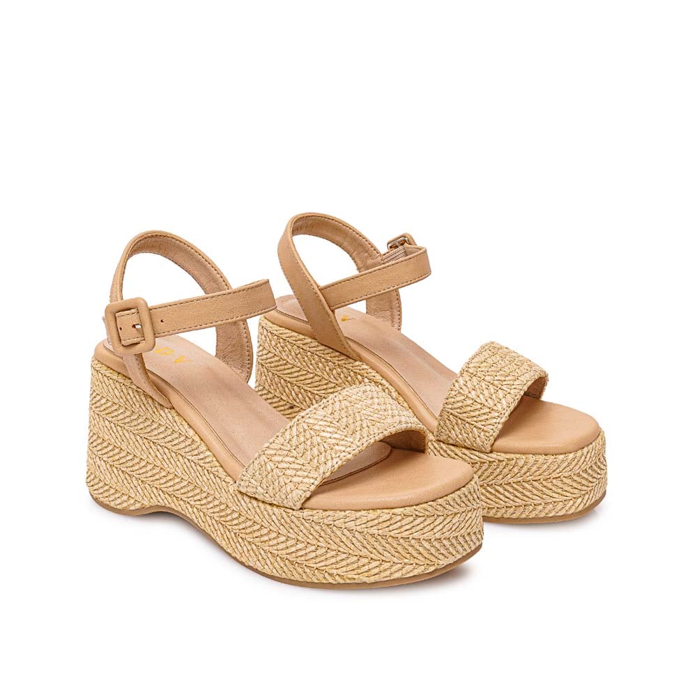 SANDALIA D'ORSAY CASUAL ANA-2633 RAFFI/BEIGE ADV - 4