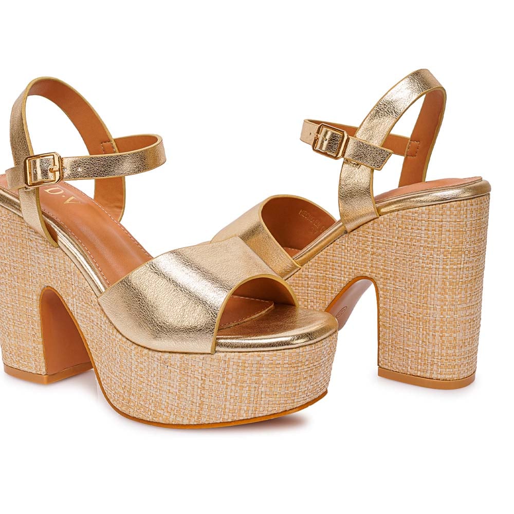 SANDALIA D'ORSAY CASUAL ANA-2634 DORADO ADV - 2
