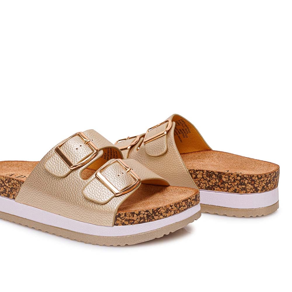SANDALIA SLIDE CASUAL ANA-2521 DORADO ADV - 2