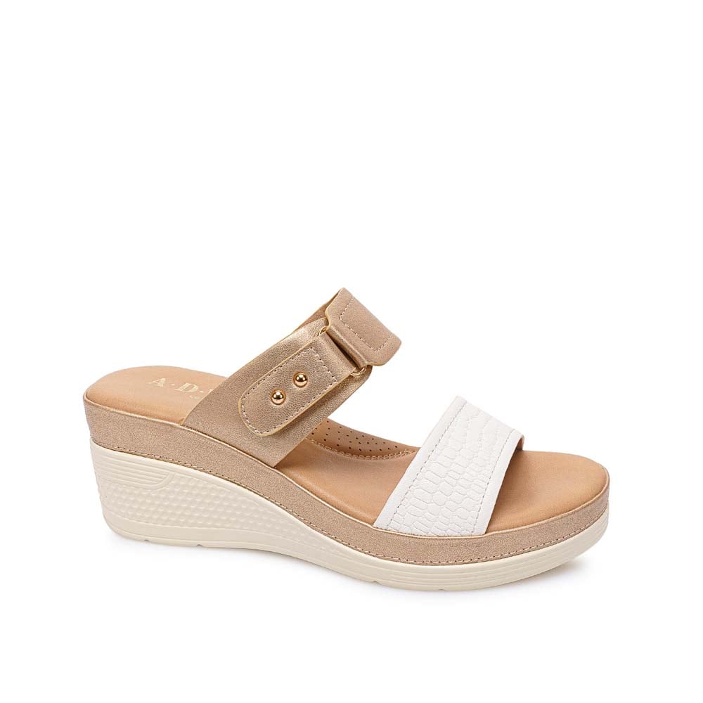SANDALIA STRAP CASUAL ANA-2513 BLANCO/DORADO ADV - 1